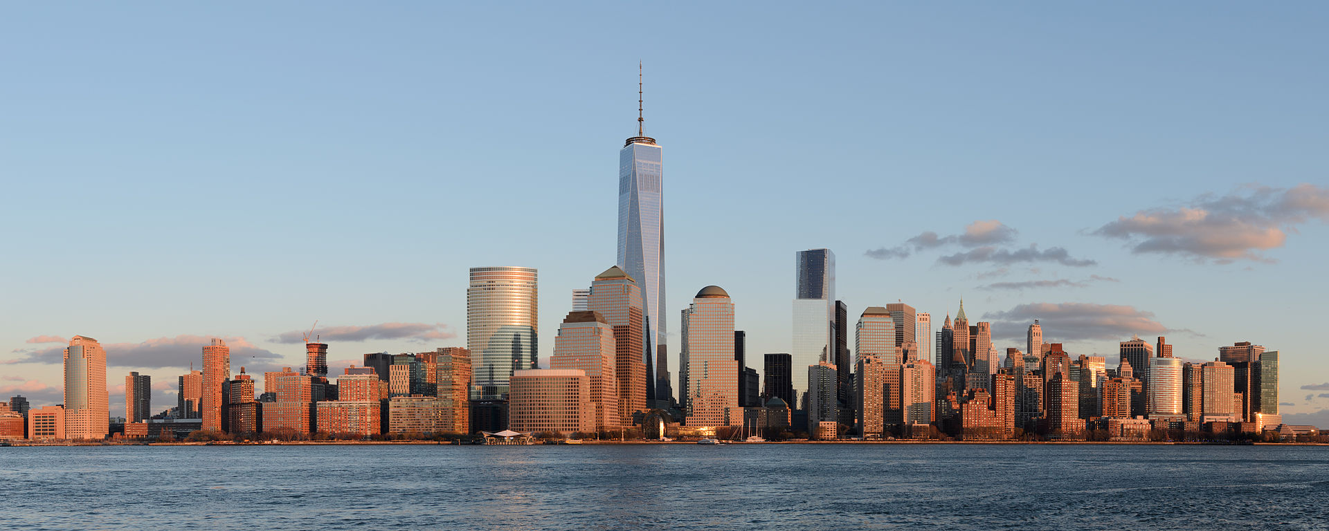 Lower Manhattan at dusk, home to our office at 29 Broadway